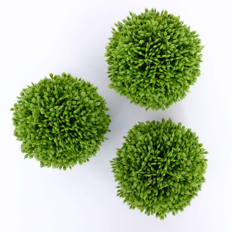 CIR OASES 3.5 Inch Boxwood Balls Artificial Greenery Balls Decorative, Bowl Filler,Set of 3 Moss Balls Decorative - Image 4